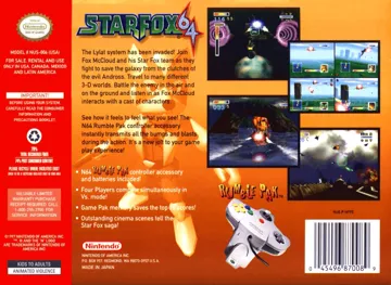 Star Fox 64 (USA) box cover back